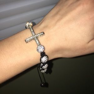 Cross bedazzled bracelet