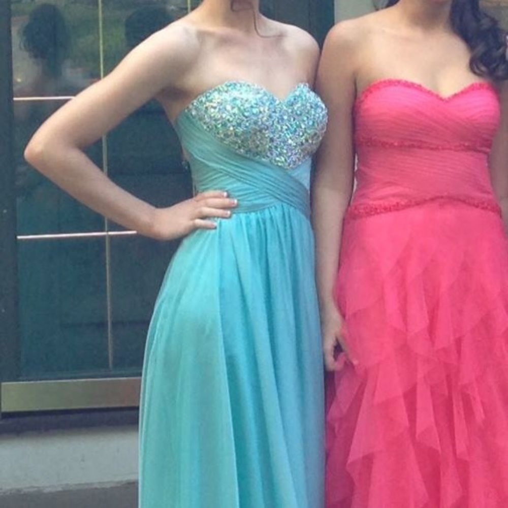 Teal prom dress
