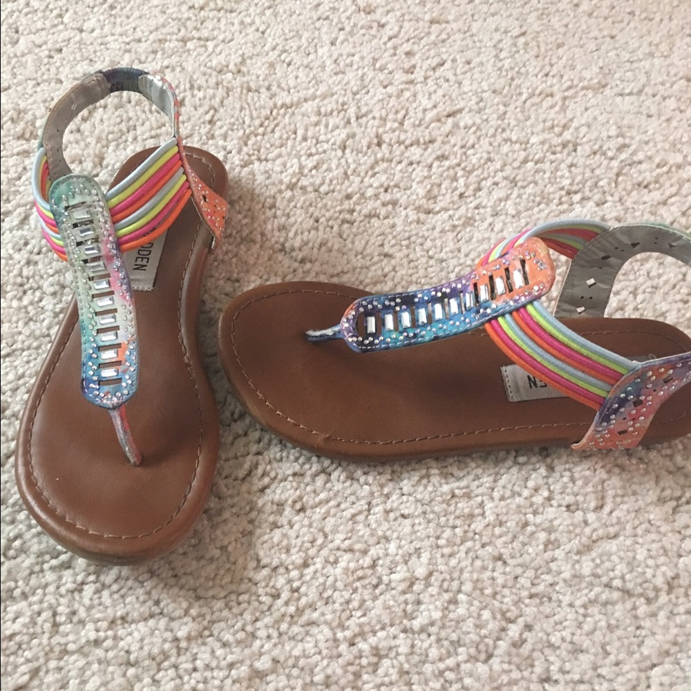 Multicolor pastel Steve Madden girls sandals