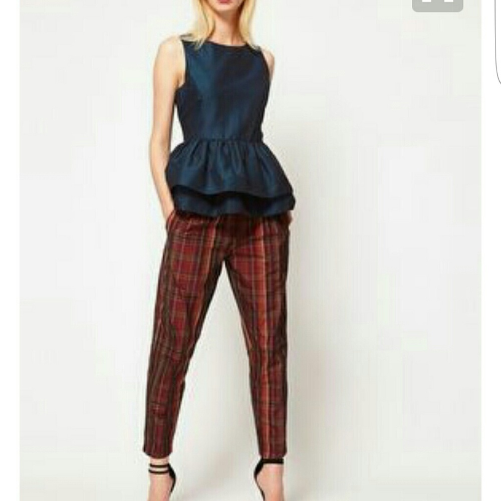 Asos Plaid Peg Trousers US2