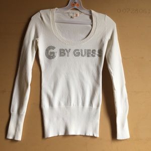 Guess white long sleeve sweater