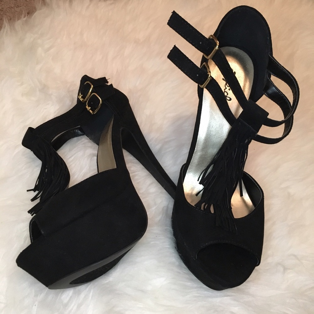Velvet Black Heels