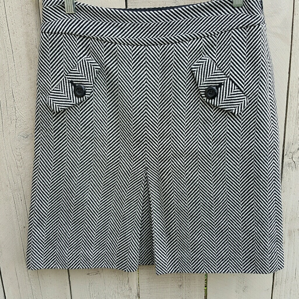 Ann Taylor LOFT Herringbone Wool Skirt 4