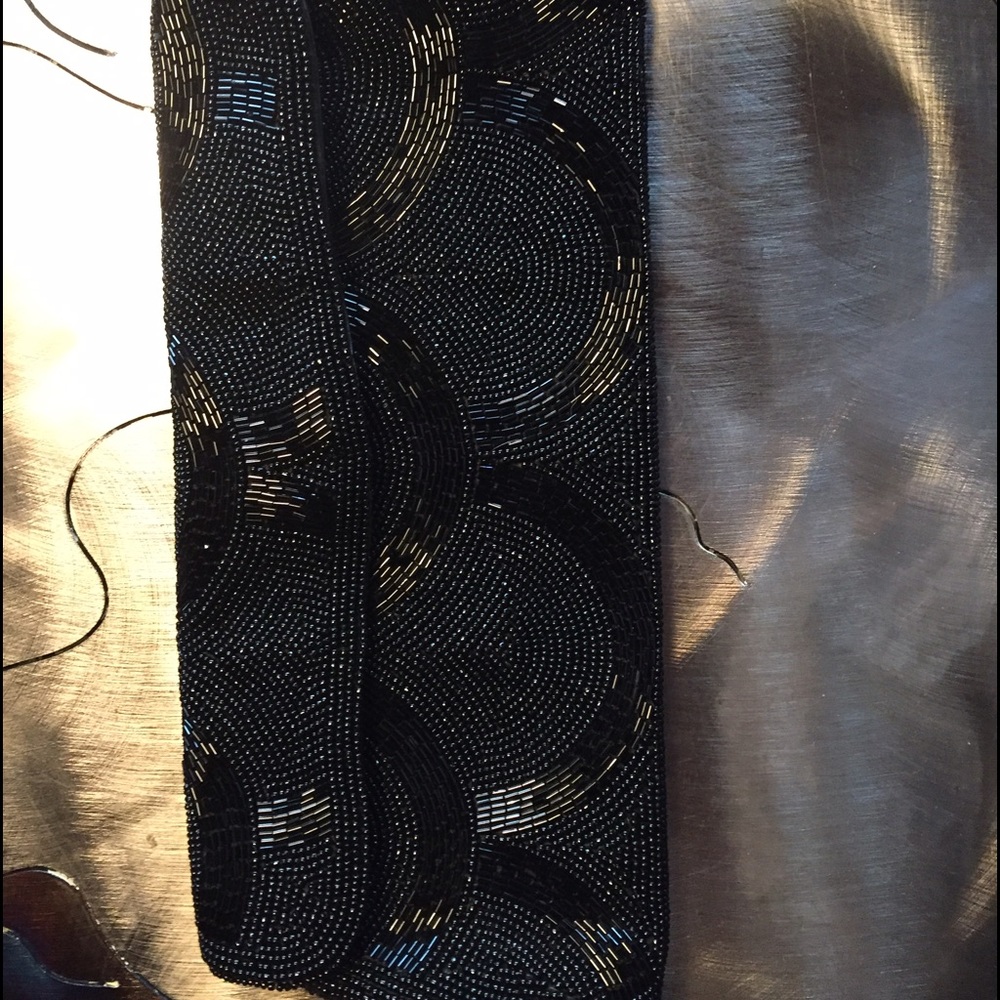 Black Beaded Clutch