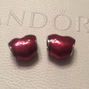 Heart enamel charms