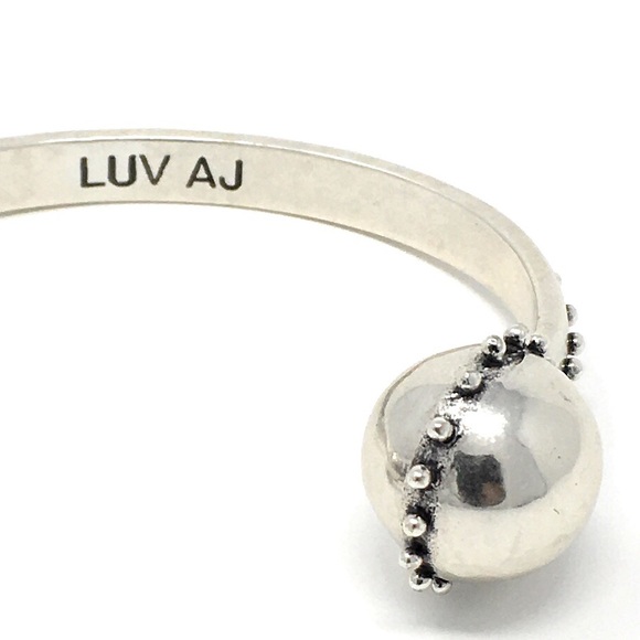 LUV AJ Silver Rococo Open Bangle Bracelet. - Picture 4 of 5