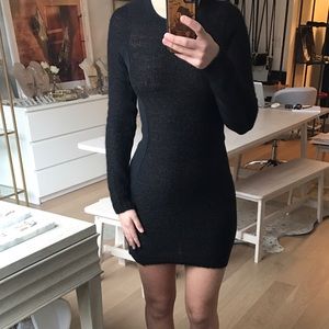Tight black body con sweater dress