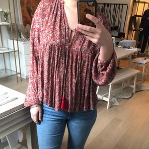 Flower print boho shirt