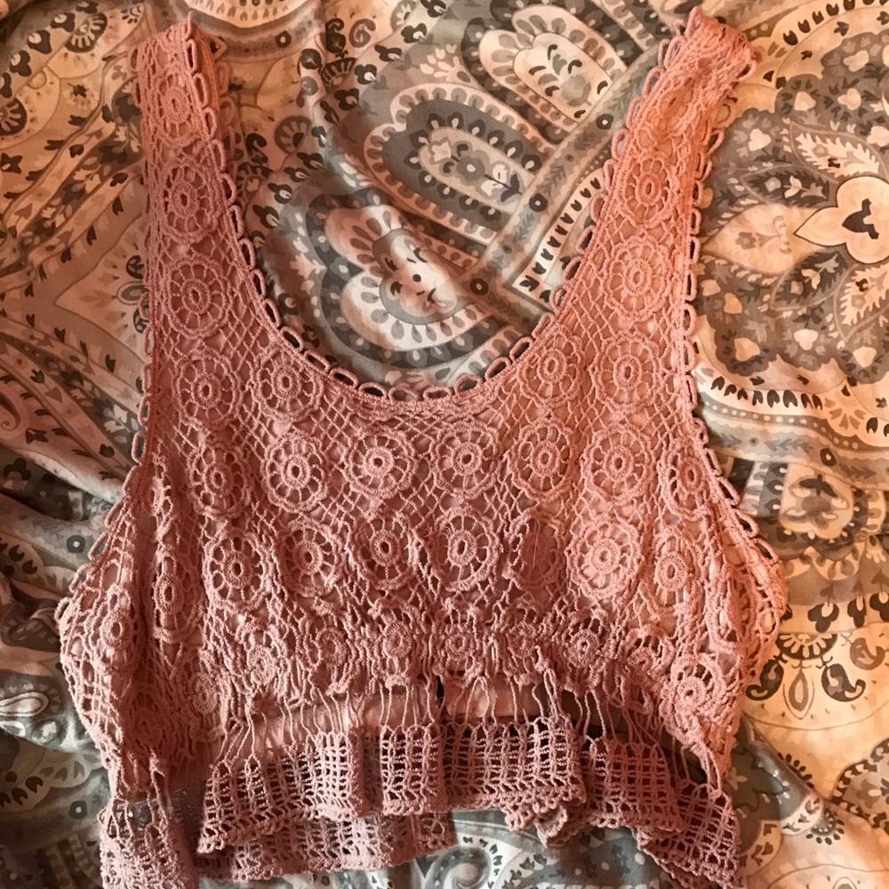 Lace crop top! Size L