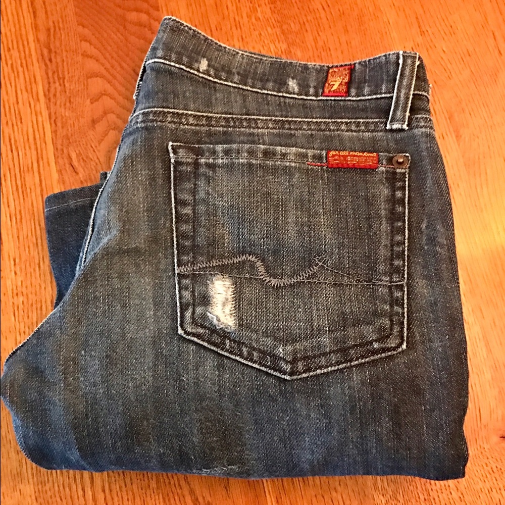 Seven Distressed Bootcut Jean
