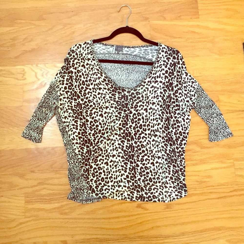 🚫NFS🚫 Sparkle and Fade XS 3/4 sleeve leopard top