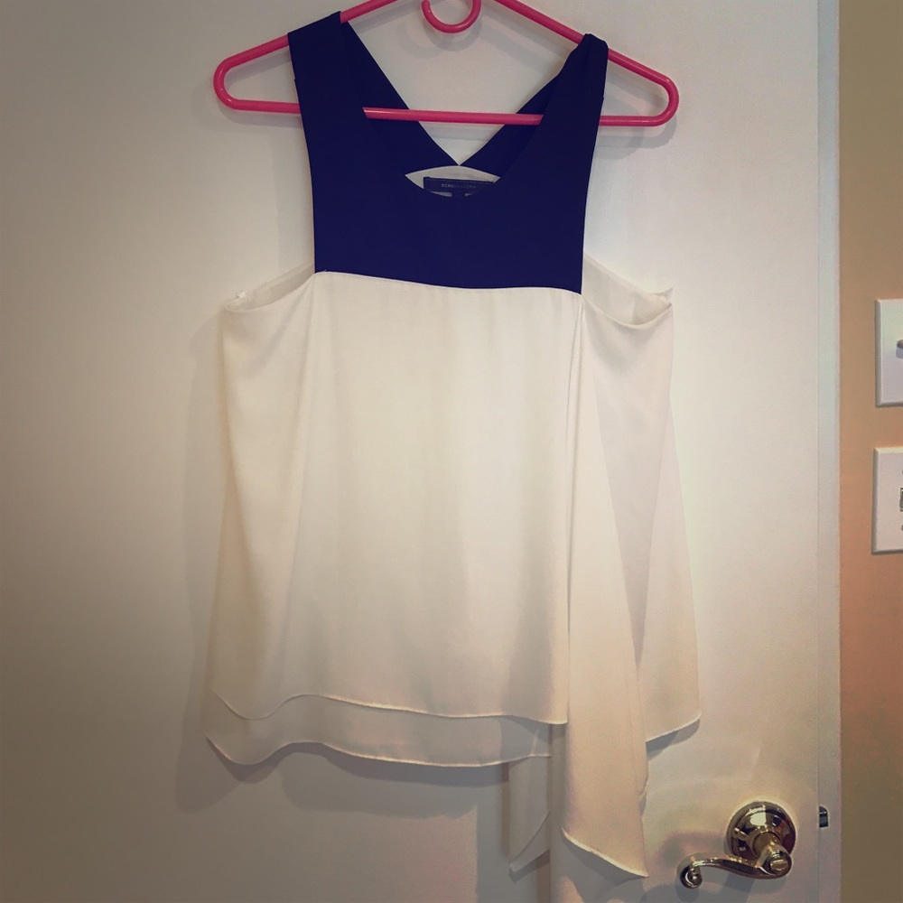 Bcbgmaxazria color block chiffon top