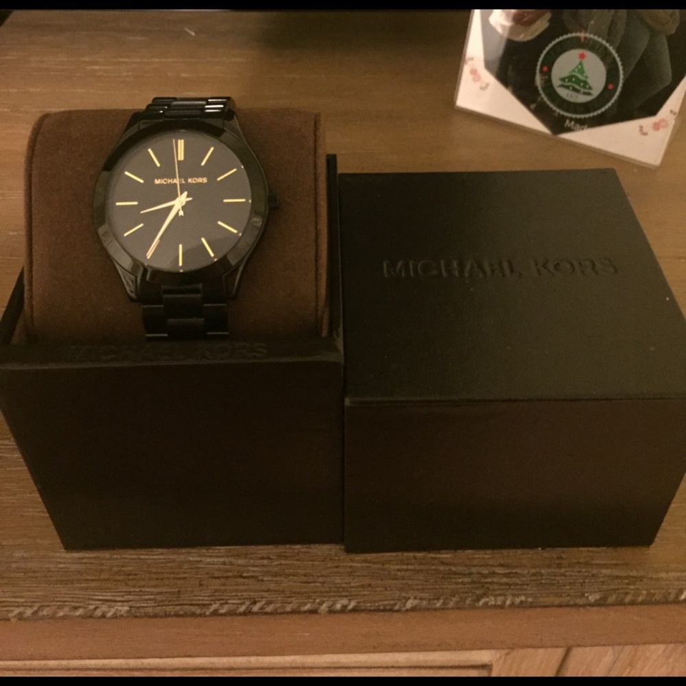 Black and Gold Michael Kors Watch