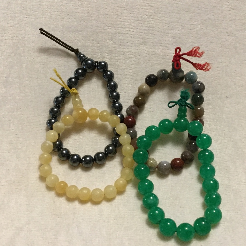 Stretch gemstone bracelets