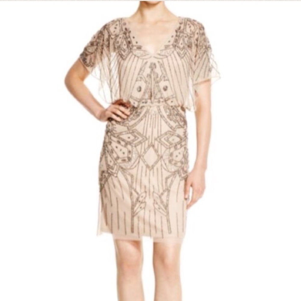 Aidan Mattox embellished blouson dress