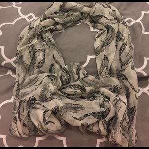 Grey floral infinity scarf