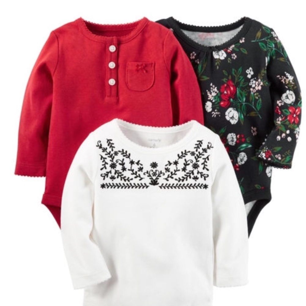 Carter's 3 piece girls bodysuits ❤