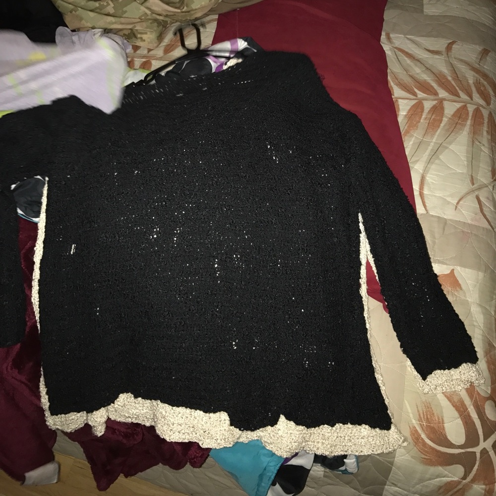 LF Milau Cream Distressed Sweater