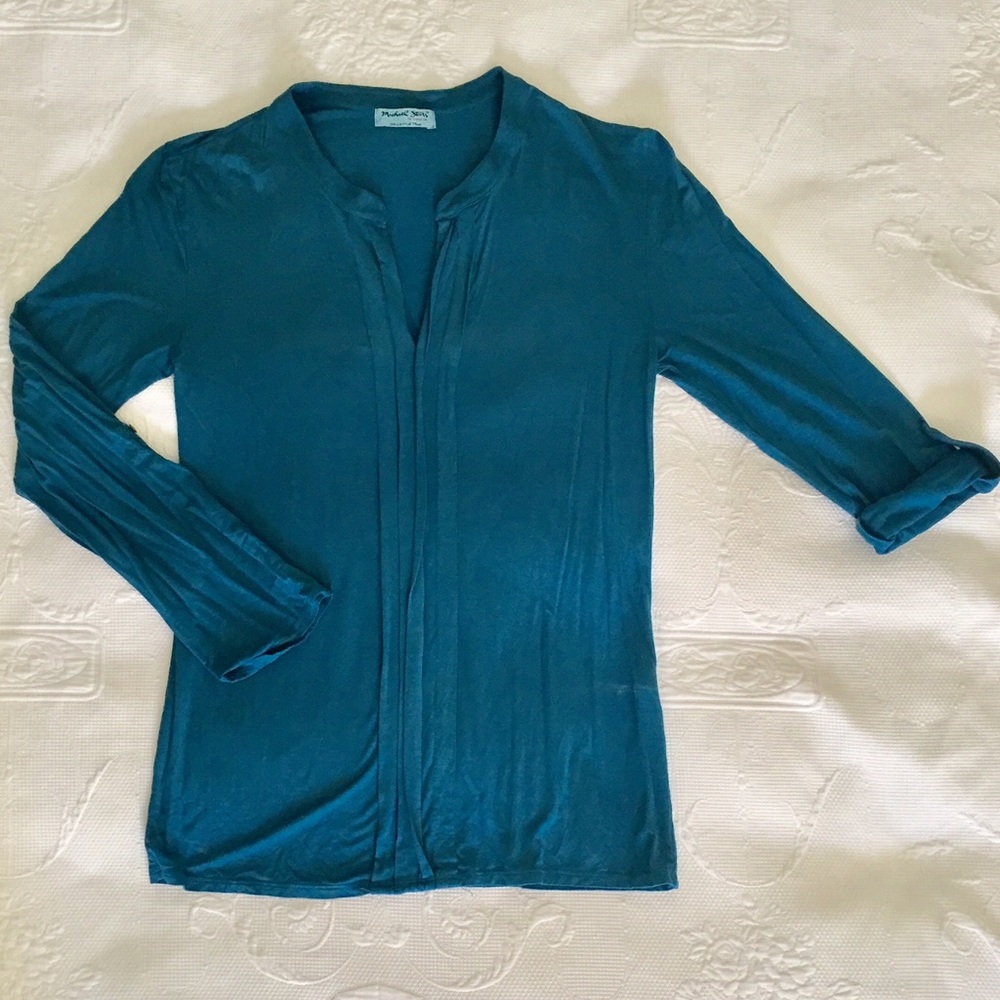 Michael Stars turquoise long sleeve shirt