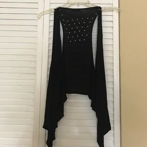 Super Cute high-low Black Vest