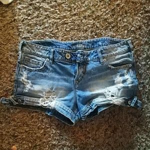 Silver jean shorts