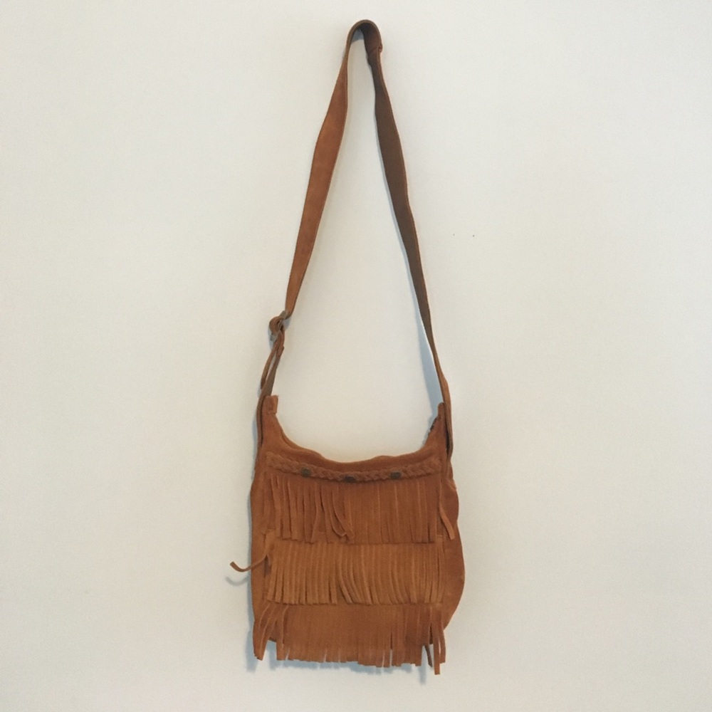 Minnetonka Suede Fringe Cross Body Bag