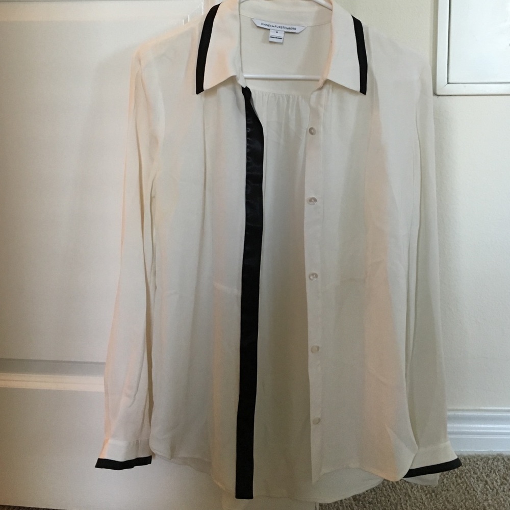 Diane Von Furstenberg cream blouse