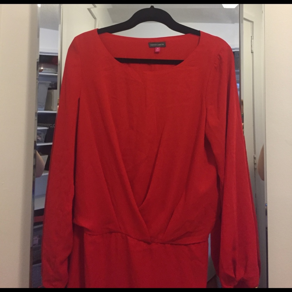 Red long sleeve dress