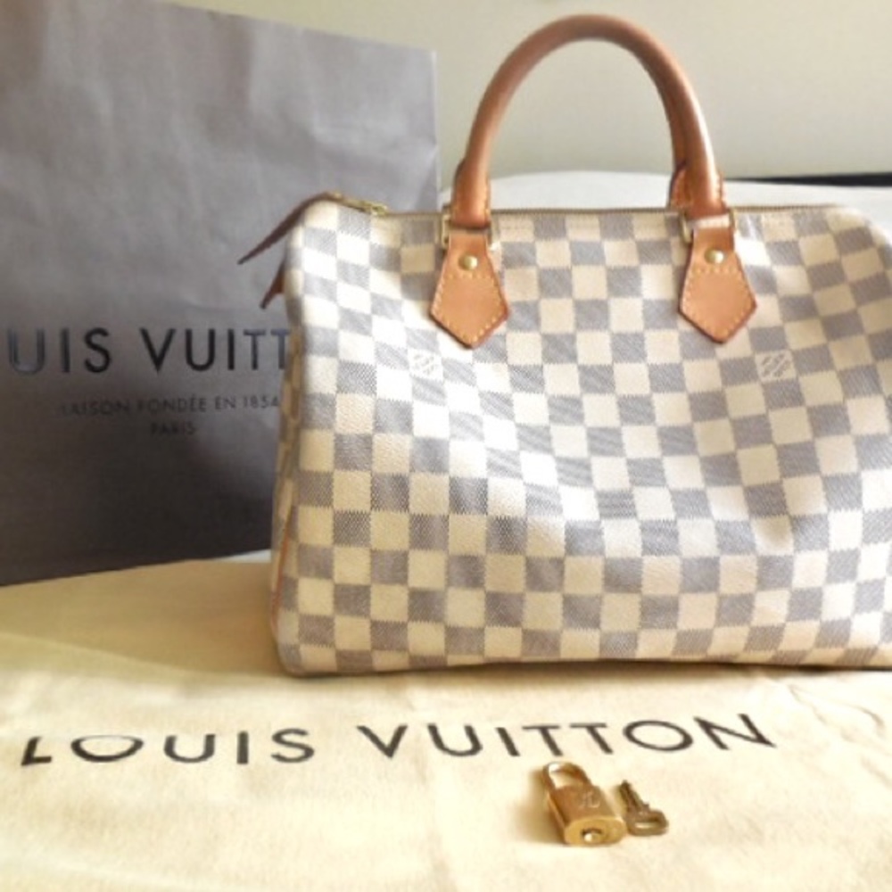 Louis Vuitton speedy 30 damier azur handbag