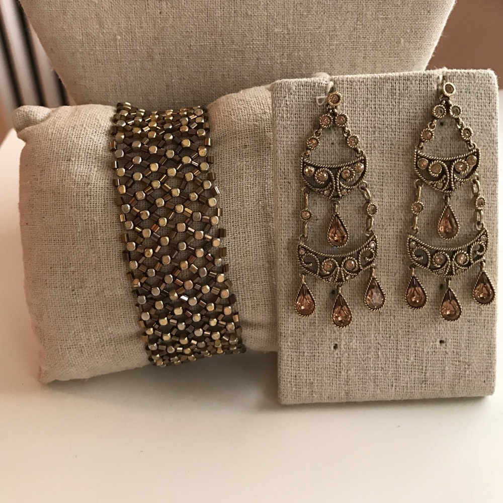 Chandelier earrings and coordinating bracelet