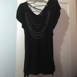 Black fancy  v- neck