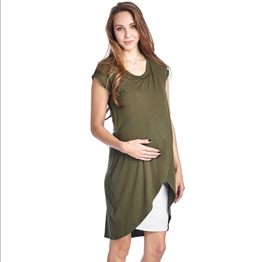 Nursing maternity tunic dress