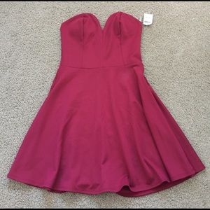 Charlotte Russe strapless maroon dress.