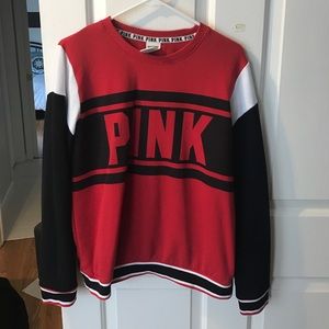 Red, White, and Black VS PINK Crewneck