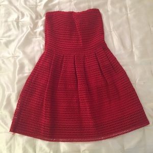 Red Strapless Party Dress