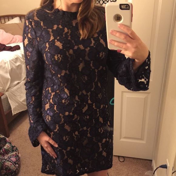 Navy blue lace dress - Picture 2 of 3