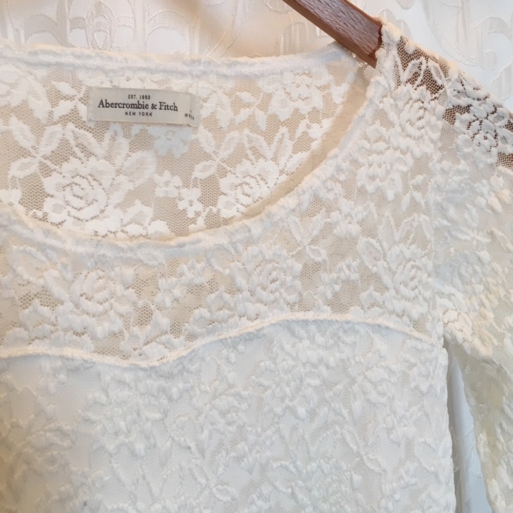 NWOT Abercrombie & Fitch White Lace Top