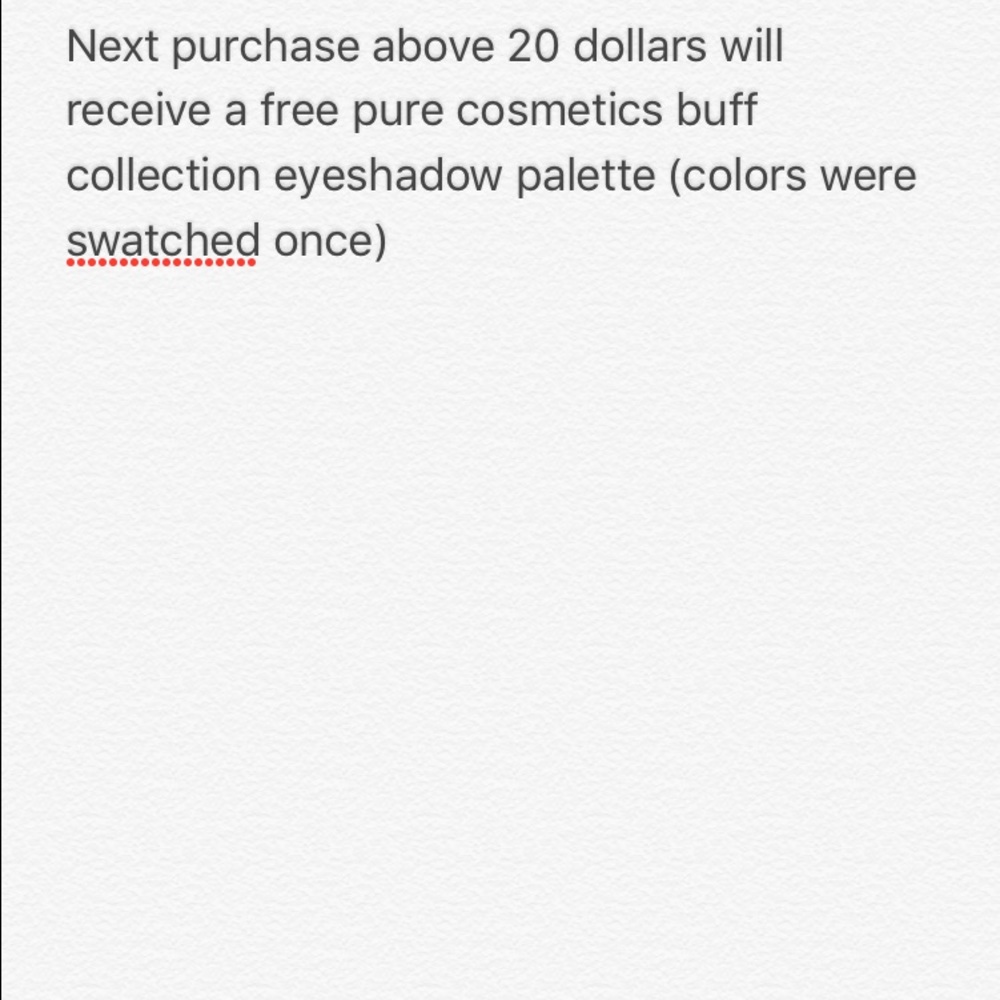 Free buff collection eyeshadow palette w/purchase