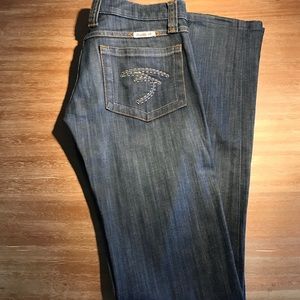 Frankie B. Light Wash Straight Leg Jeans.