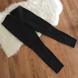 JCREW Leggings with Leather Stripe down the side
