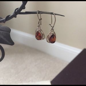 Amber drop earrings