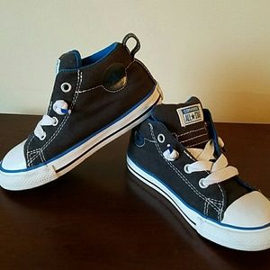 Converse Toddler Black, White, Blue Sneaker