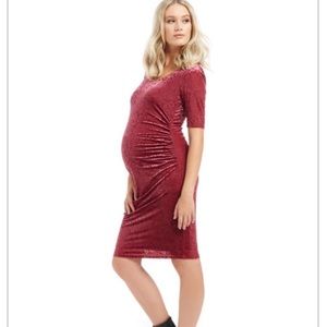 Velveteen Bournout Maternity Dress.