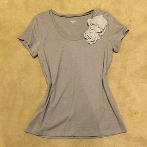 Garnet Hill Gray Embellished Blouse