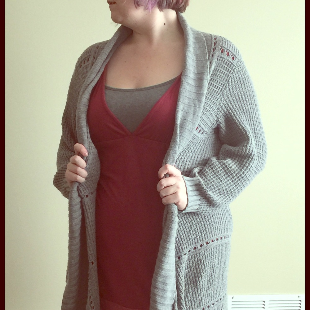 Torrid long gray cardigan