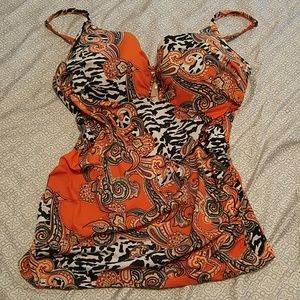 Swim by Cacique Orange Swim tank