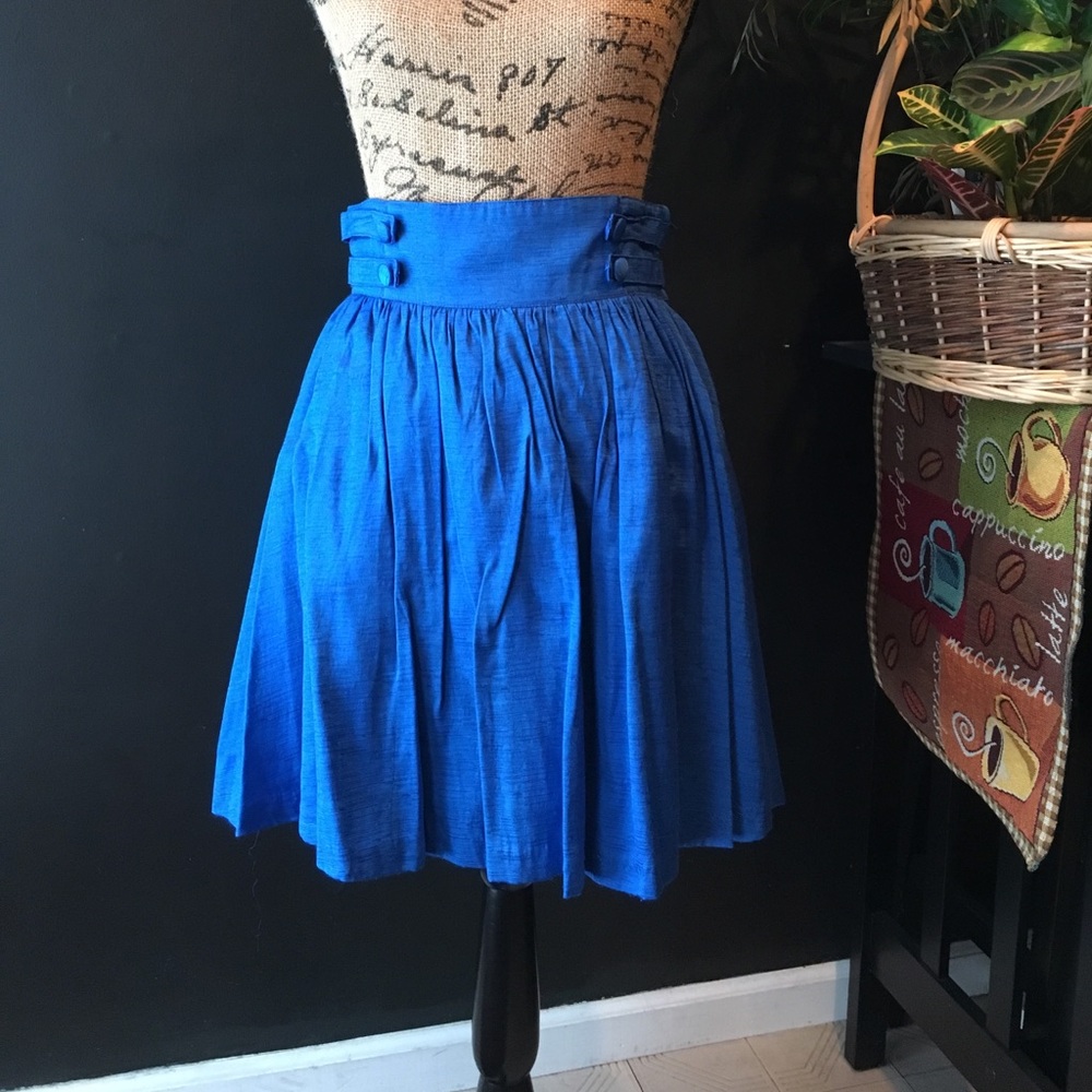 Electric Blue High Waisted Skirt Size 8 by H & M