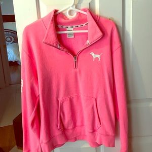 Neon Pink VS Half Zip Marl Sleeve
