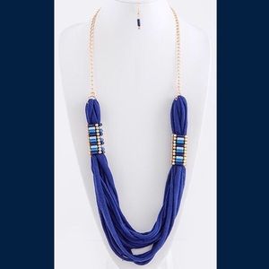 Jewelry - Unique Blue Fabric Necklace Jewelry - Unique Blue Fabric Necklace
