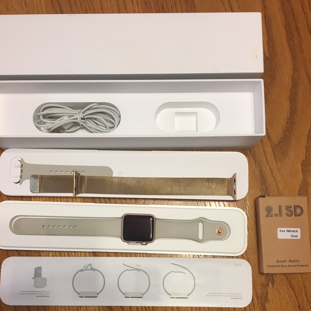 Apple 42mm Watch -Rose Gold Case Stone Sport Band